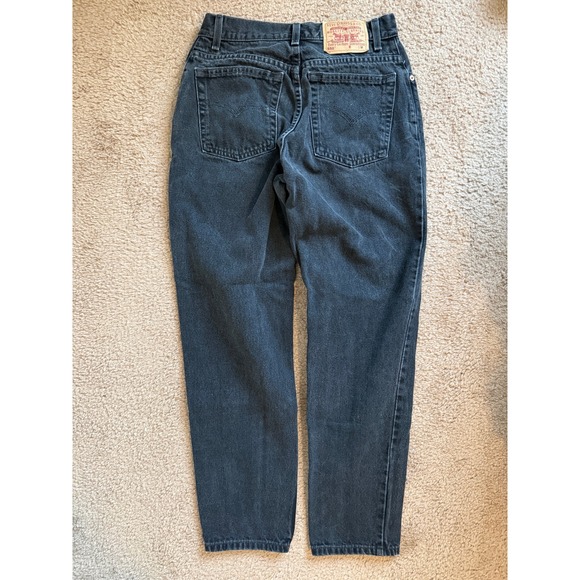 Levis 550 Jeans Womens Tag Size 10 Black Relaxed Fit Tapered Leg Jeans 90s - Picture 7 of 8